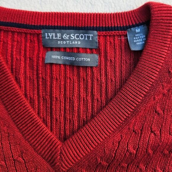 NWOT Lyle & Scott Red Sweater Vest Size M - Picture 4 of 9